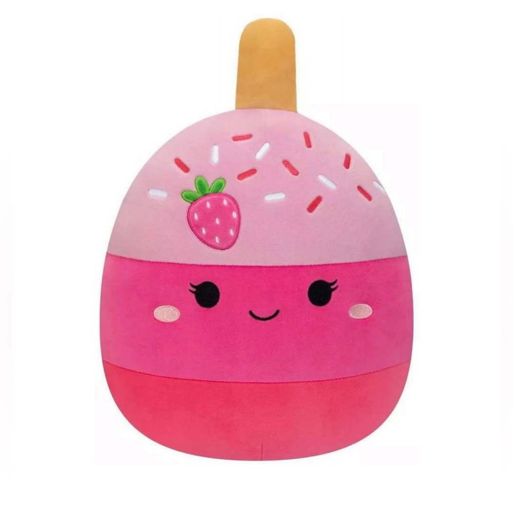 Kellytoy Pama the Pink Strawberry Cake Pop Squishmallow Plush Stuffed Toy 12”